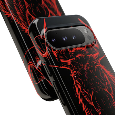 Nordic Moose Contour · Tough Phone Case for Pixel ·  Red