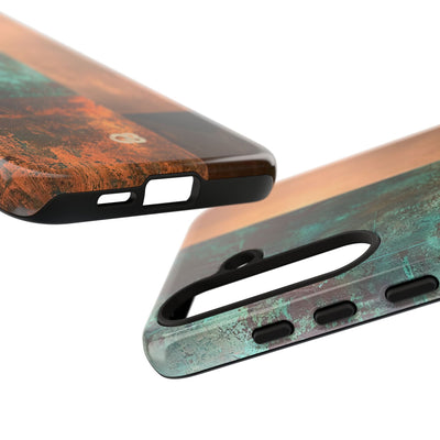 Teal Tough Phone Case for Samsung - Verdigris Copper Slab