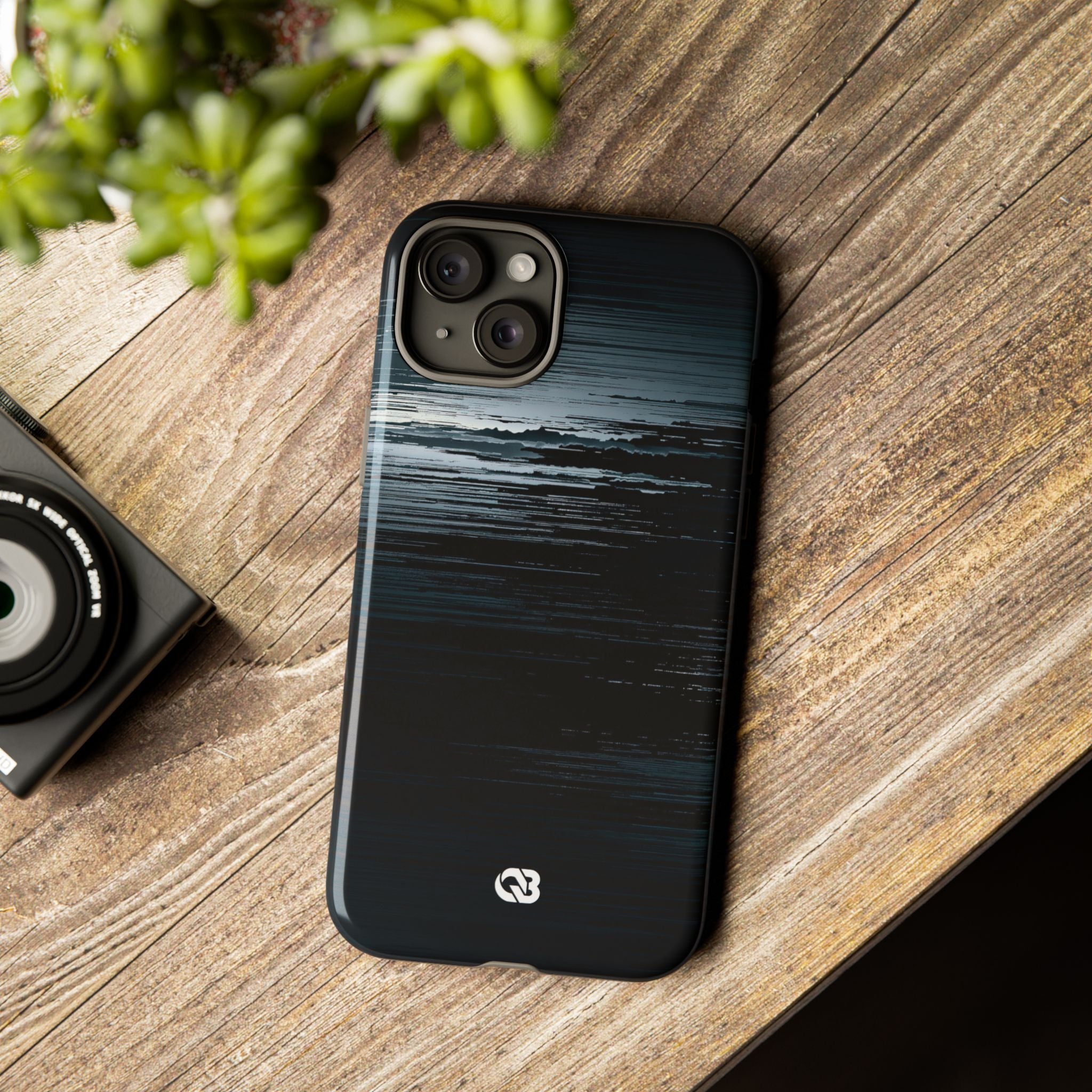 Black Tough Phone Case for iPhone - Frozen Signal Glitch
