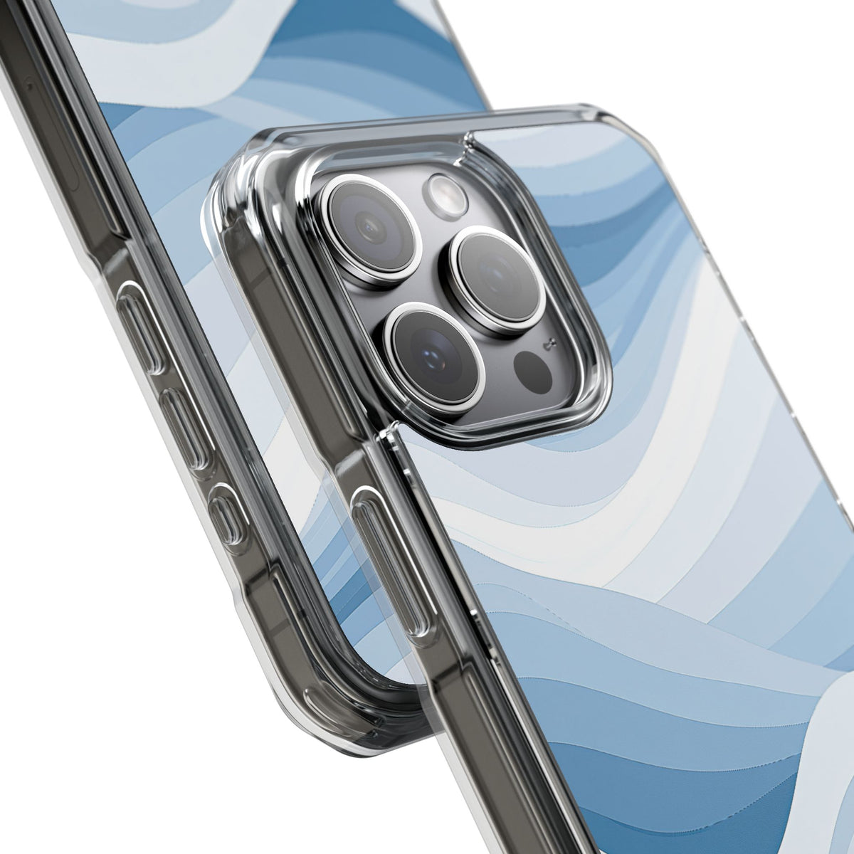 Glacial Contour · Clear Impact Magnetic Phone Case for iPhone · Blue