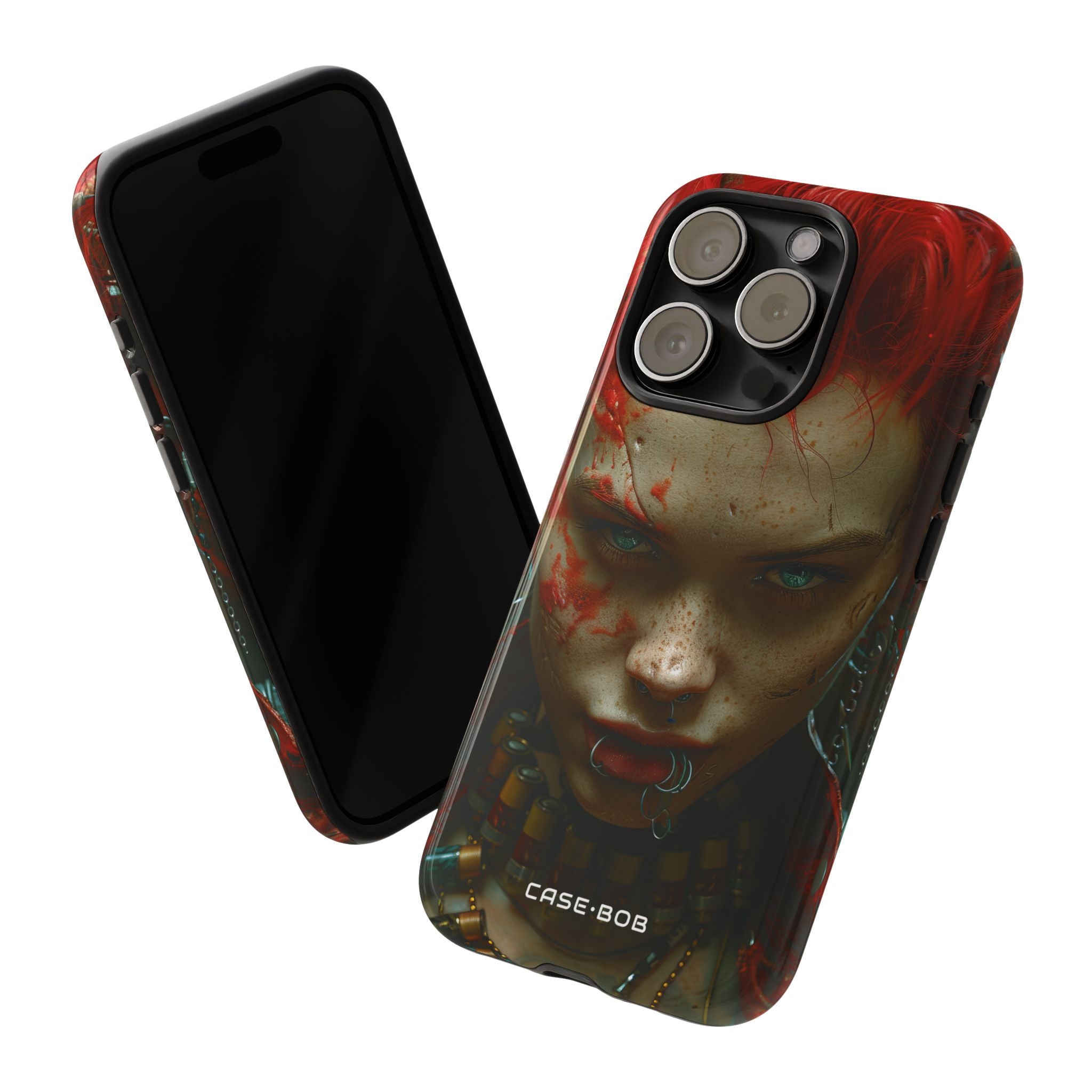 Red Spike Gaze iPhone 15 Pro Cover - Tough