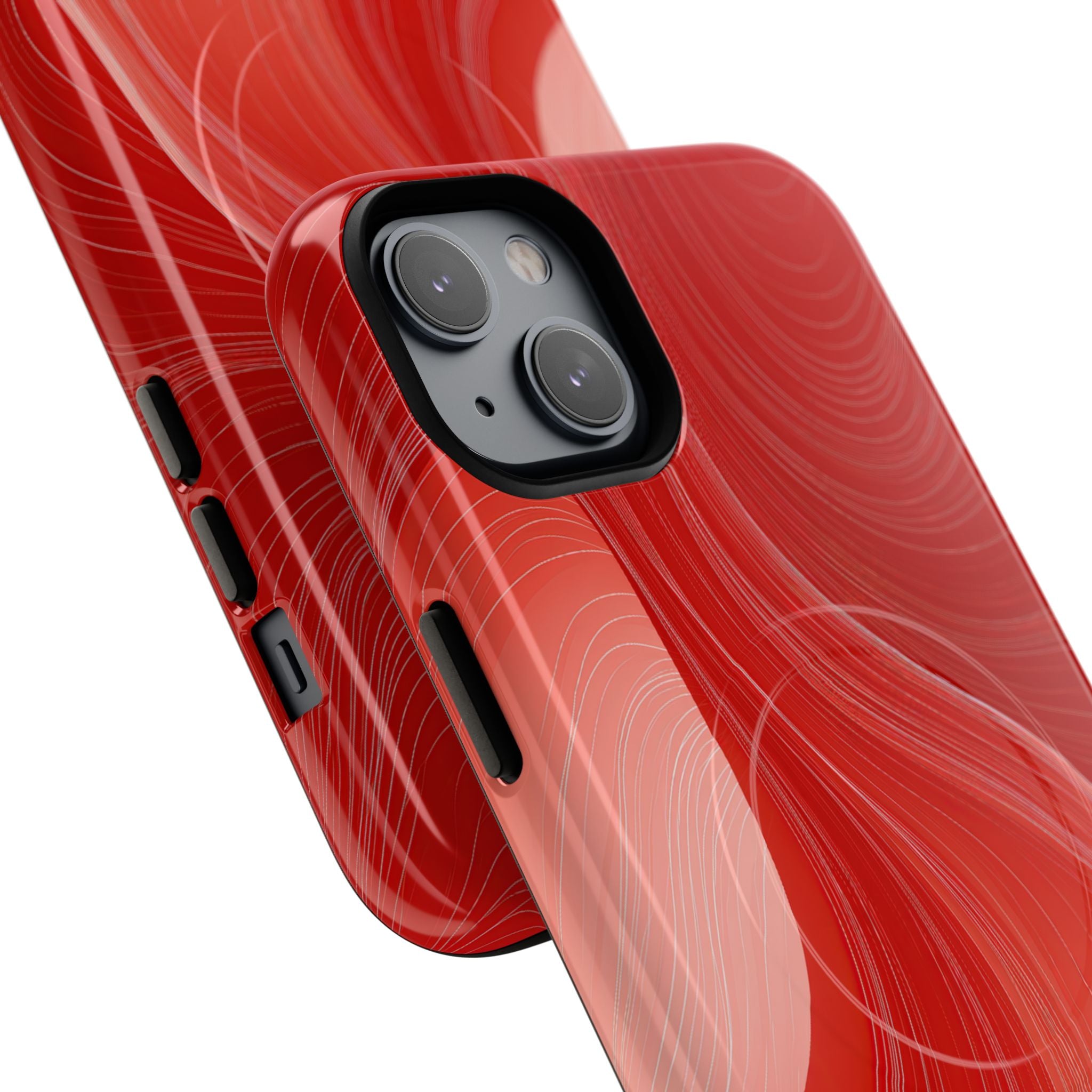 Red Tough 2.0 Magsafe Phone Case for iPhone - Crimson Silk Strands