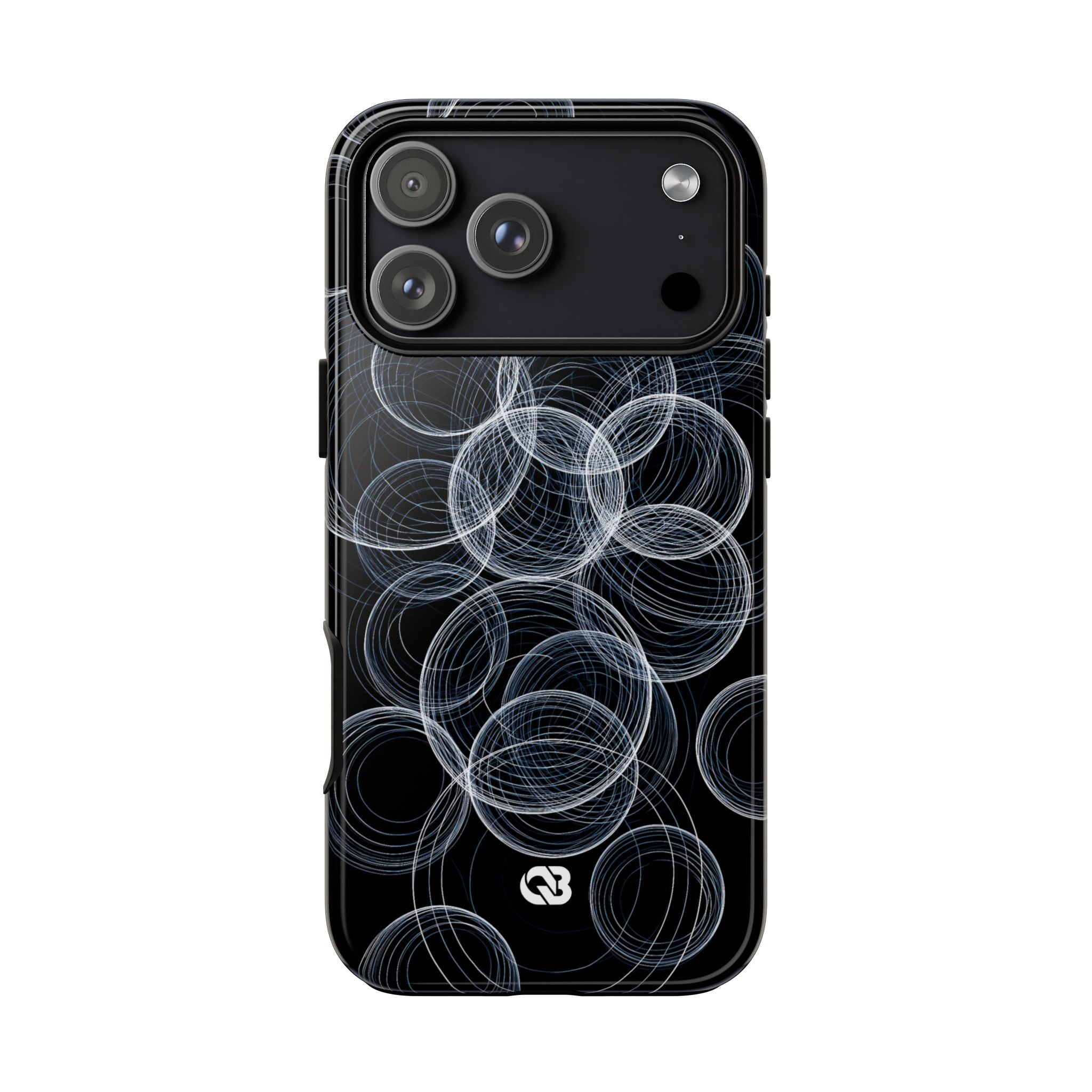Black Tough Phone Case for iPhone - Frosted Ring Matrix