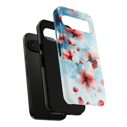 Pink Blossom Drift Google Pixel 9 Case - Tough