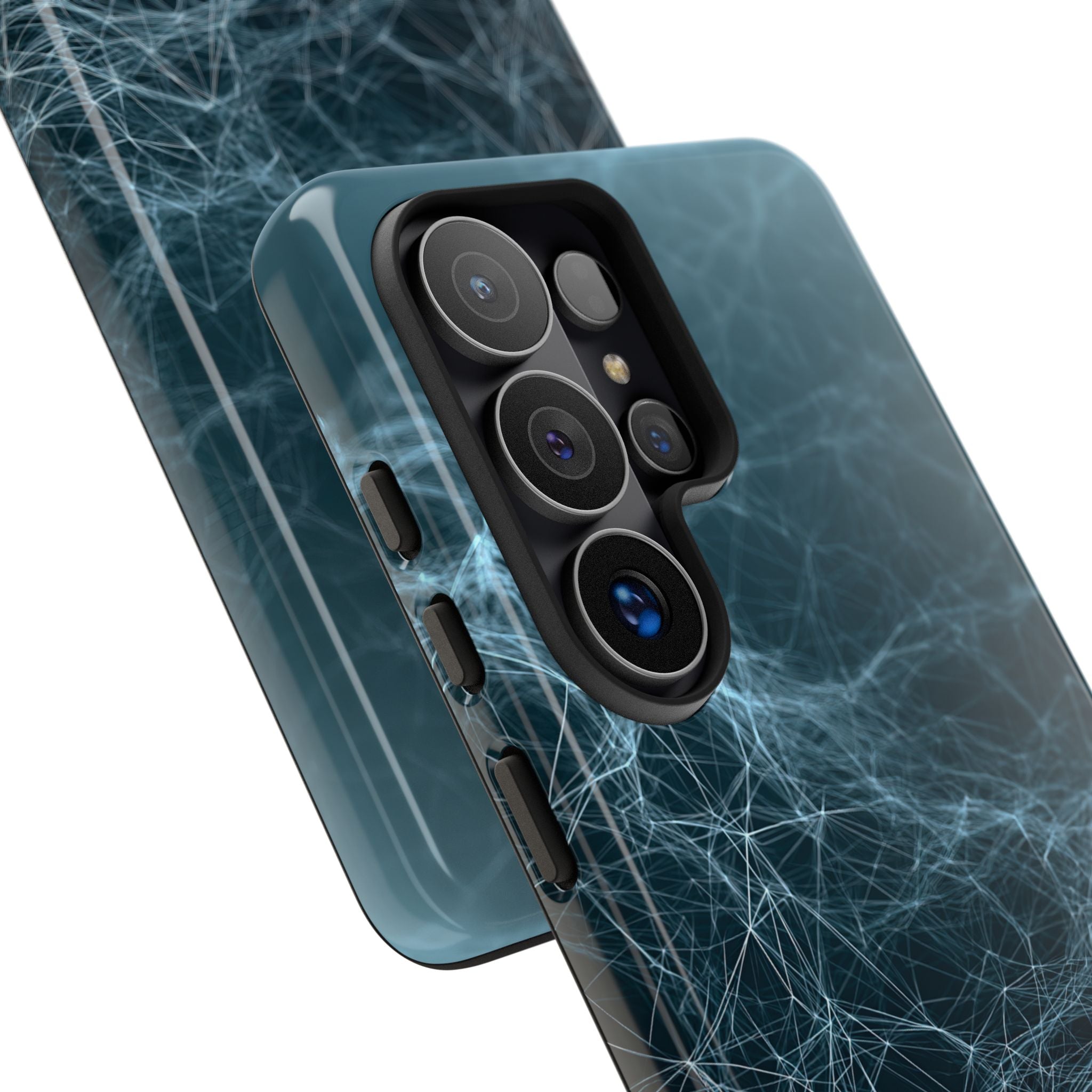 Teal Tough Phone Case for Samsung - Arctic Neural Mesh