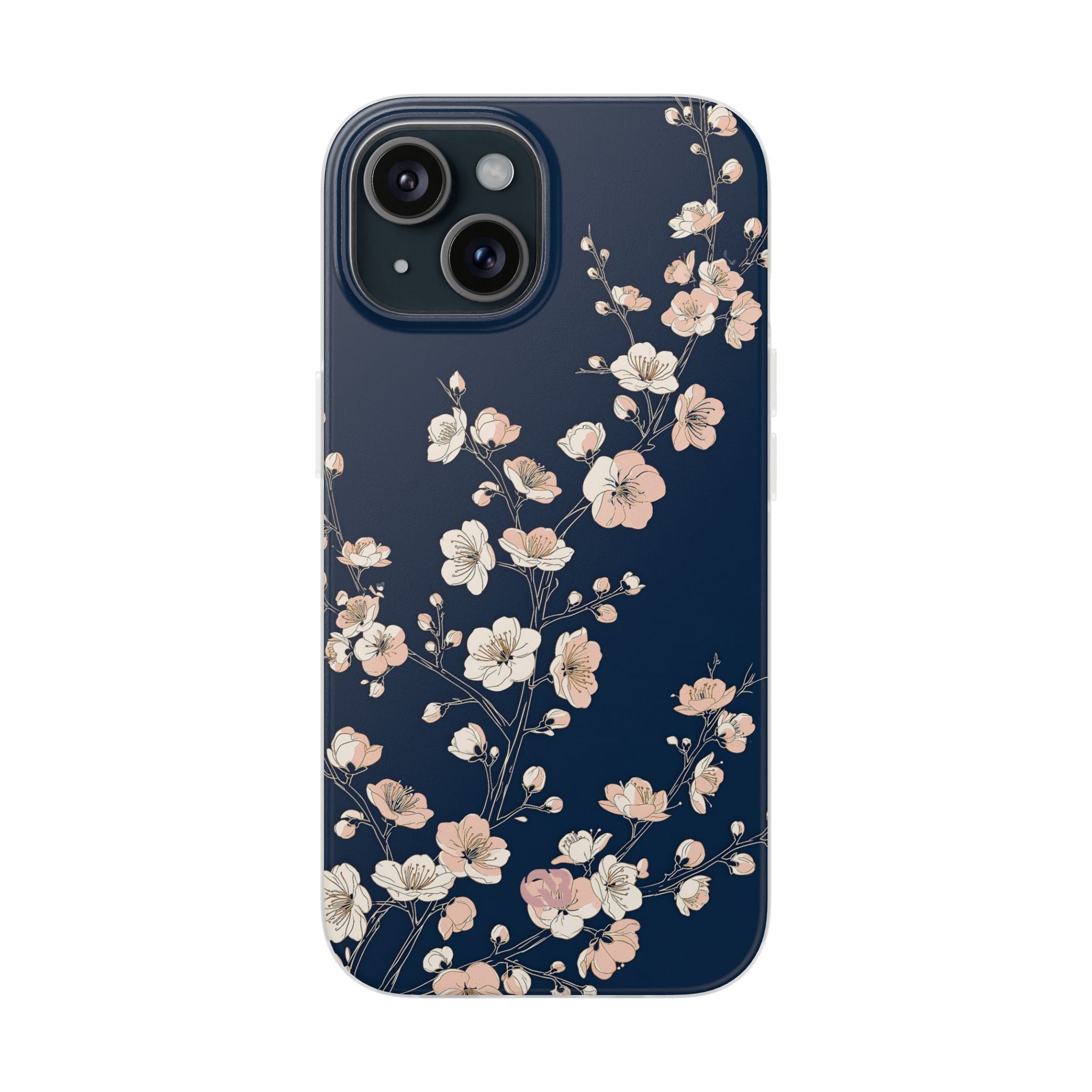 Blue Lite Phone Case for iPhone - Midnight Peach Sakura