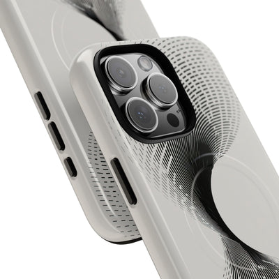 White Tough 2.0 Magsafe Phone Case for iPhone - Linear Torsion Grid