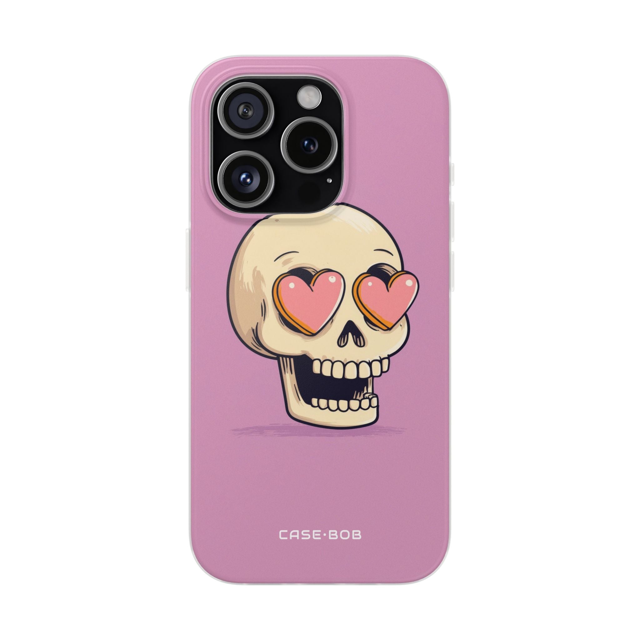 Herzäugiger Totenkopf iPhone 15 Pro Case - Soft