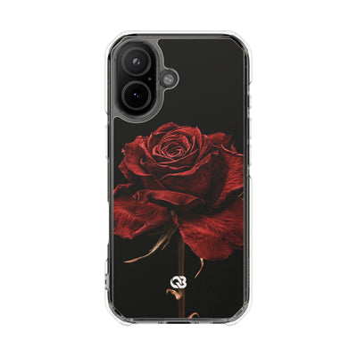 Crimson Noir Rose · Clear Impact Magnetic Phone Case for iPhone ·  Black