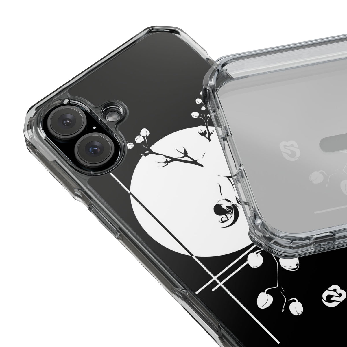 Nocturne Orchid Bloom · Clear Impact Magnetic Phone Case for iPhone ·  Black