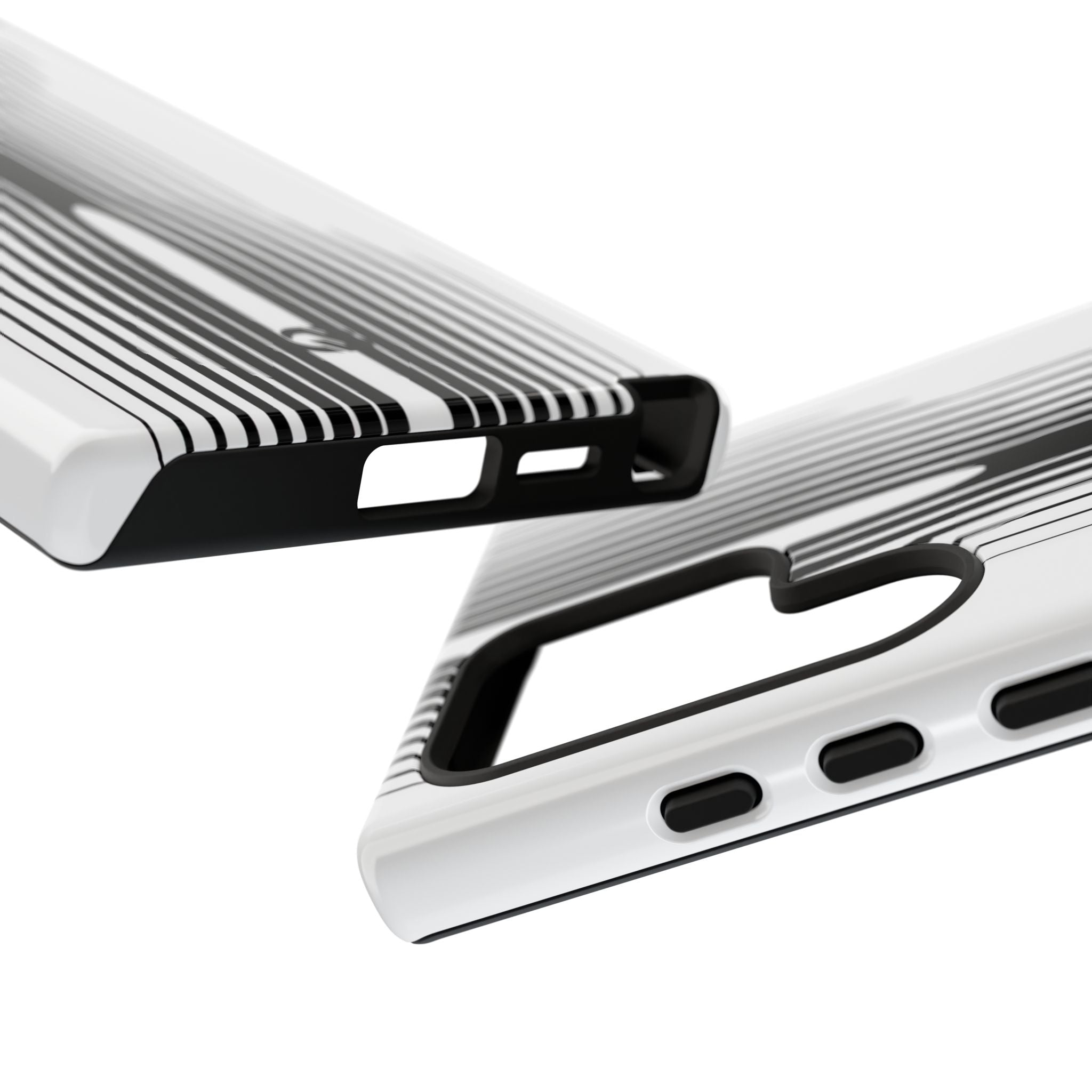 White Tough Phone Case for Samsung - Kinetic Mono Distortion