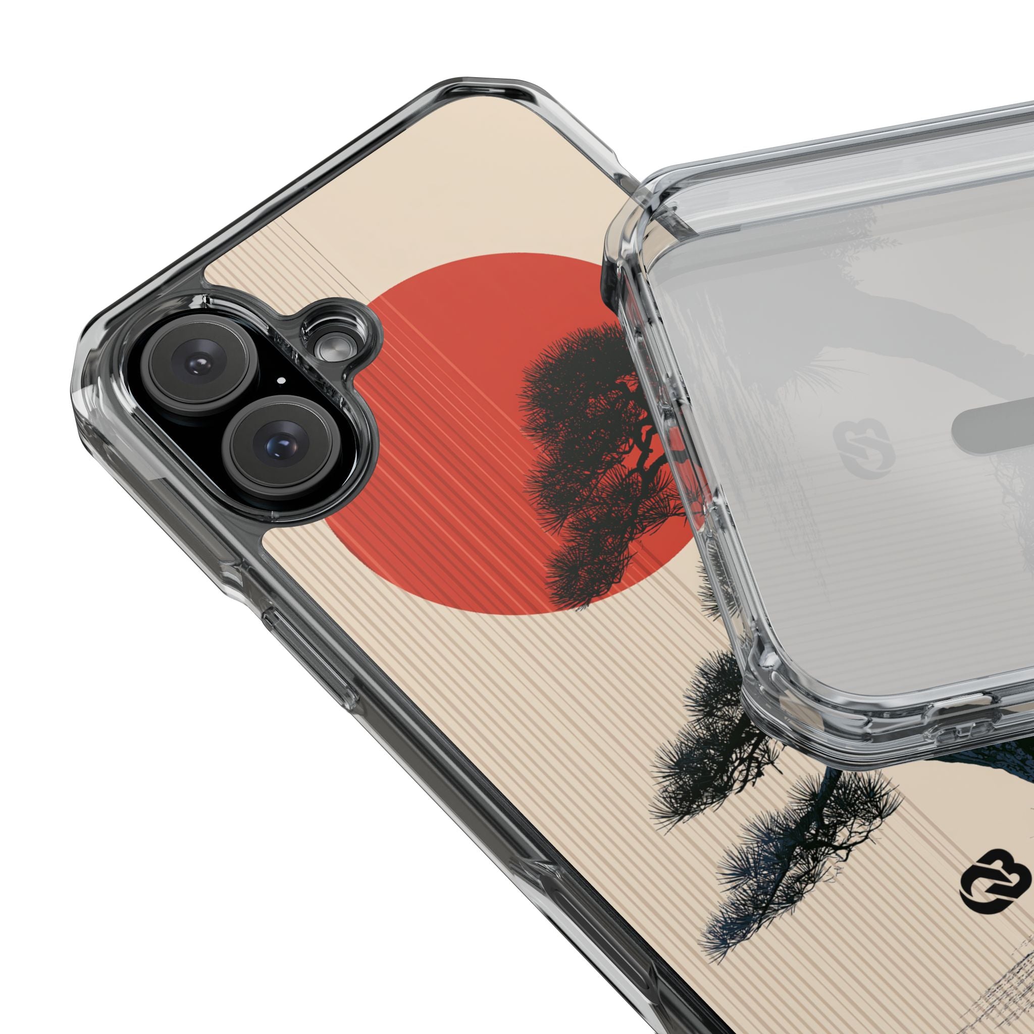 Beige Impact MagSafe Phone Case for iPhone - Kyoto Crimson Pine