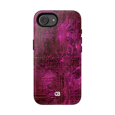 Magenta Circuit Trace · Tough Phone Case for iPhone · Pink