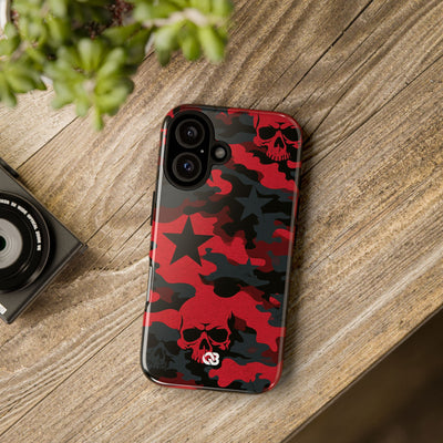 Crimson Skull Camo · Tough Phone Case for iPhone · Red