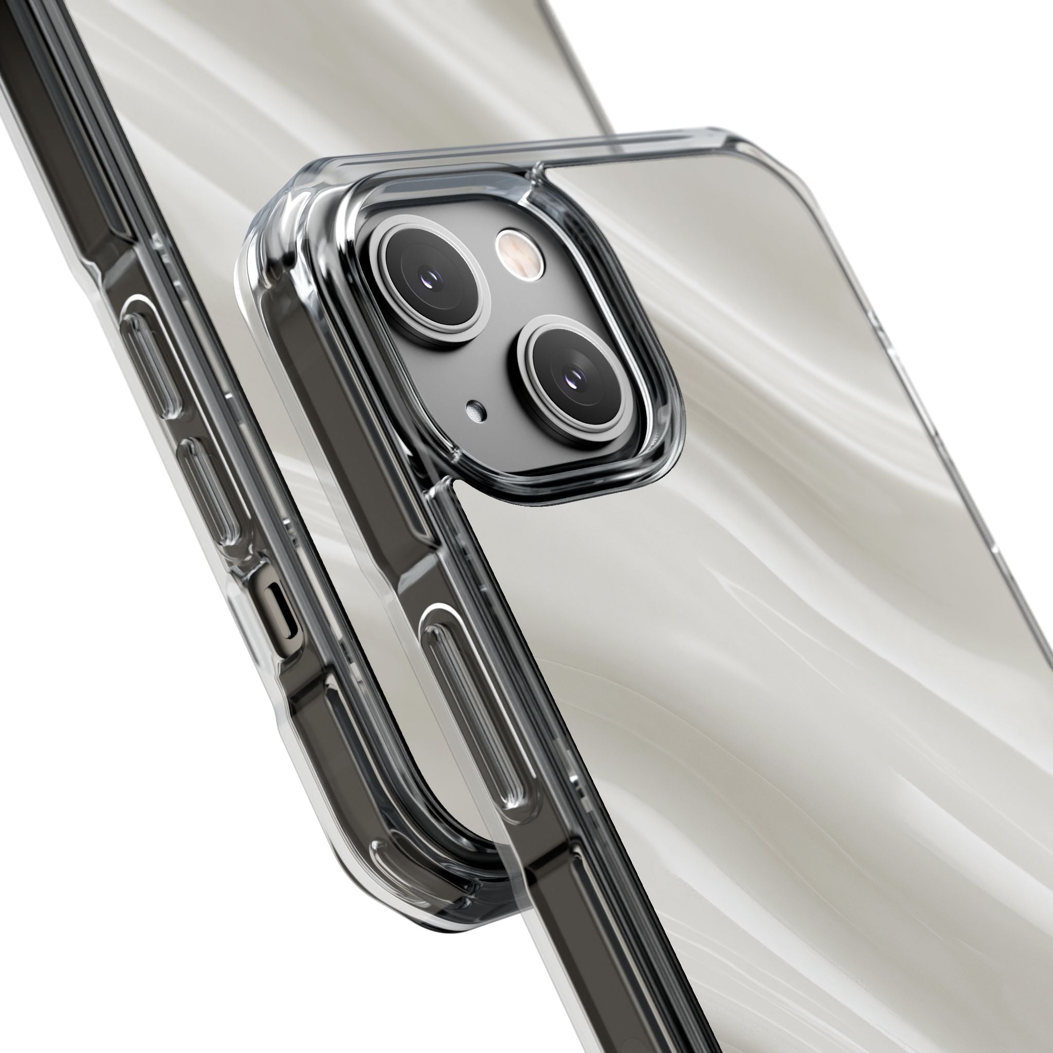 White Impact MagSafe Phone Case for iPhone - Polished Ivory Wave