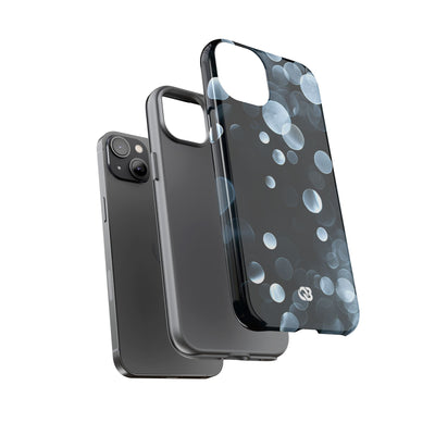 Black Tough Phone Case for iPhone - Silver Orbit Glow