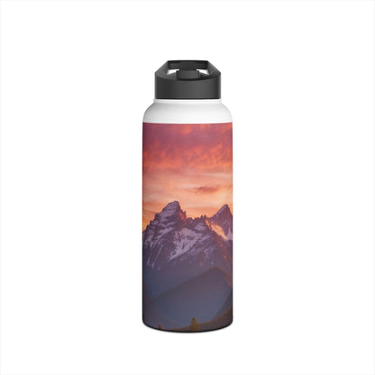 Mountain Bloom Twilight - Stainless Steel Water Bottle