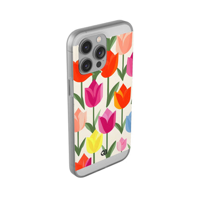 Vibrant Petal Grid · Soft Phone Case for iPhone