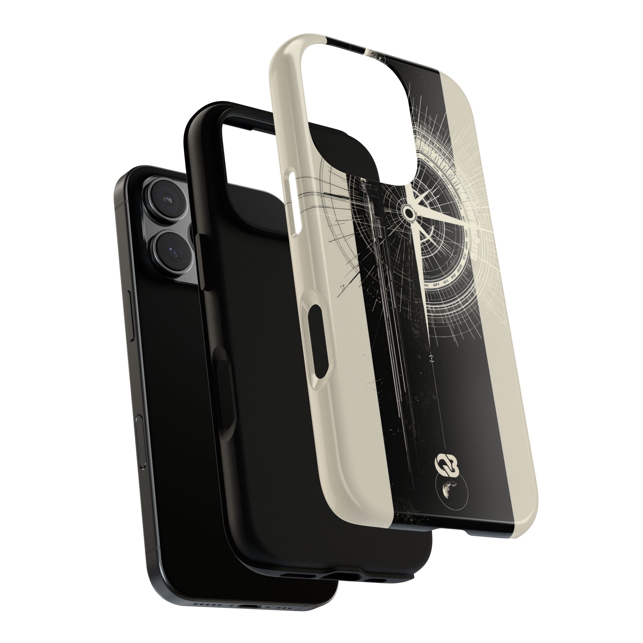 Beige Tough Phone Case for iPhone - Zenith Vector Spire