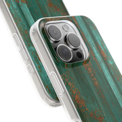 Teal Lite Phone Case for iPhone - Verdigris Copper Siding
