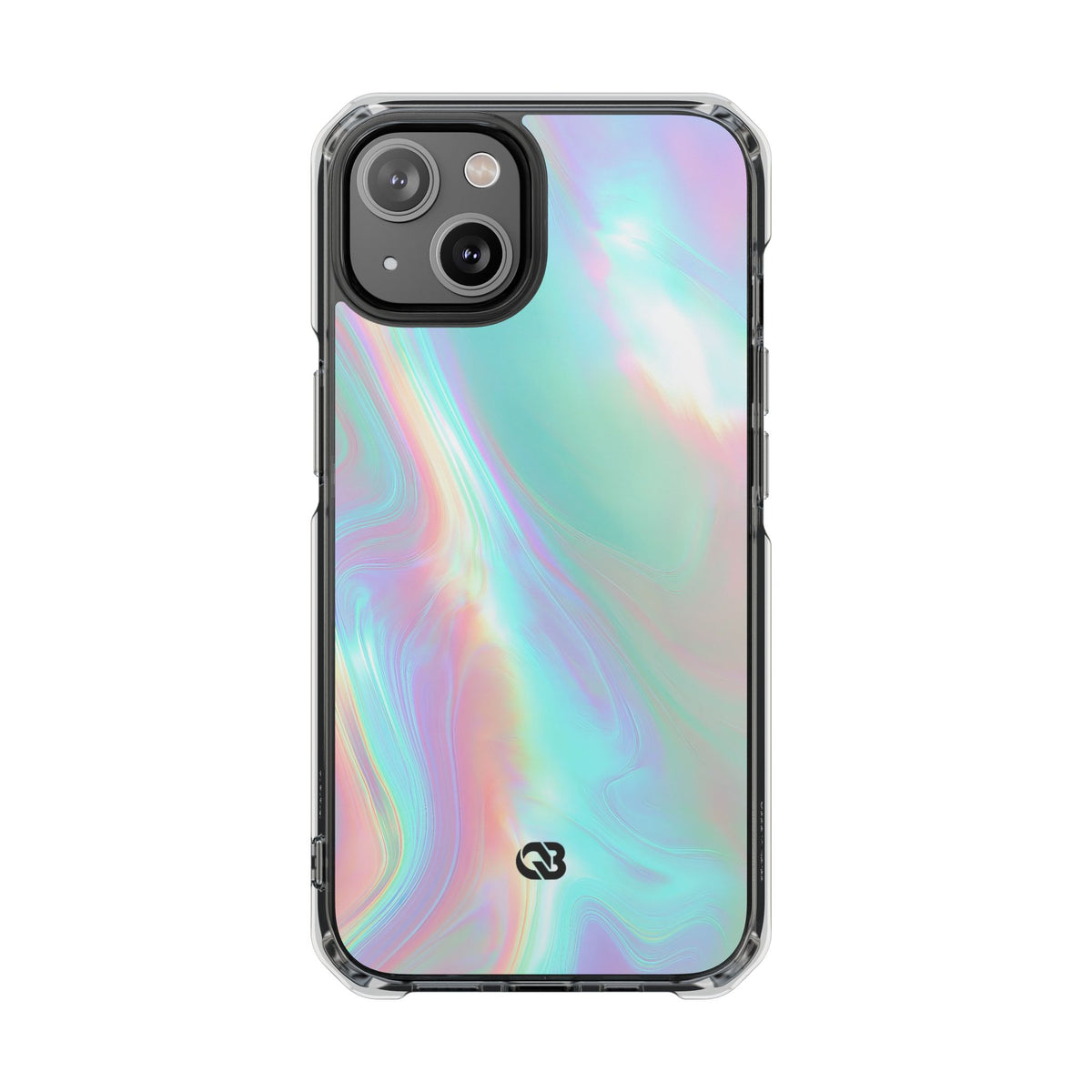 Prismatic Liquid Light · Clear Impact Magnetic Phone Case for iPhone · Teal