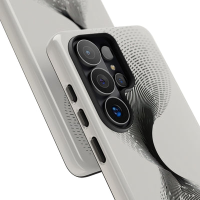 White Tough Phone Case for Samsung - Linear Torsion Grid