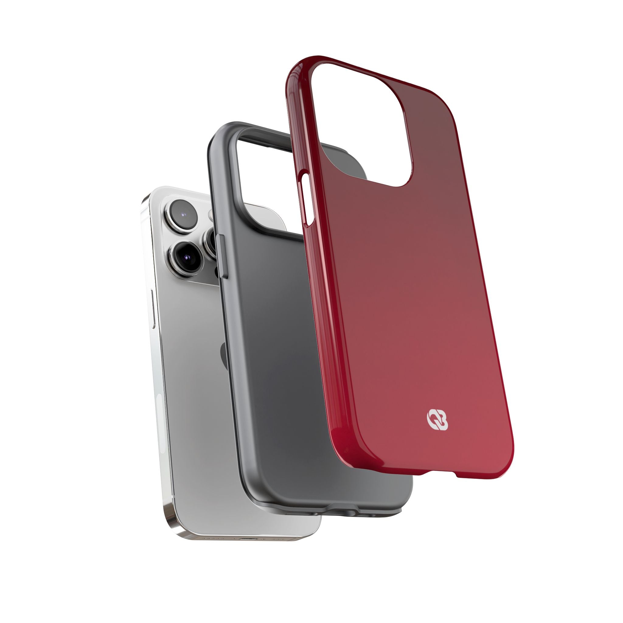 Red Tough Phone Case for iPhone - Crimson Velvet Fade