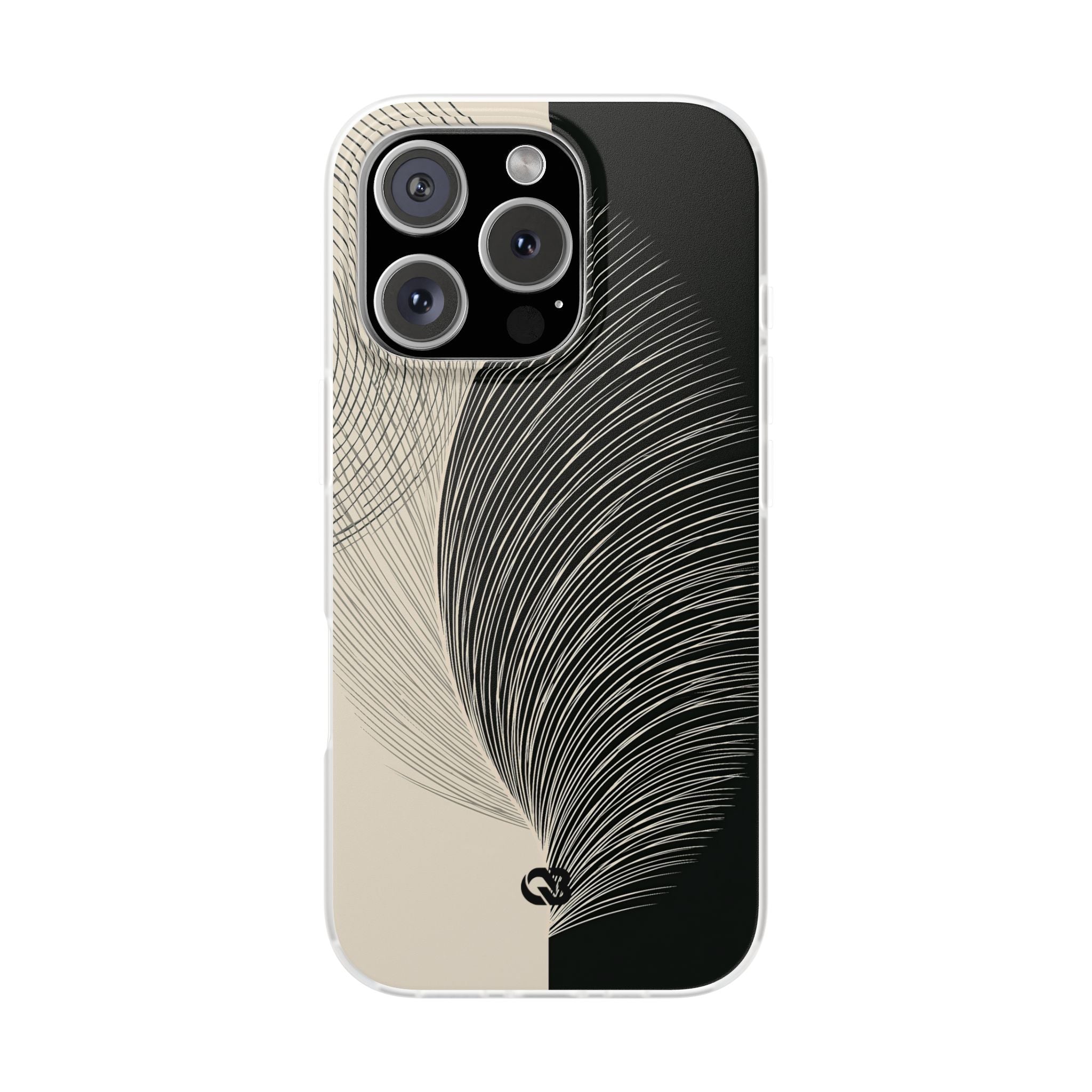 Beige Lite Phone Case for iPhone - Obsidian Cream Plume
