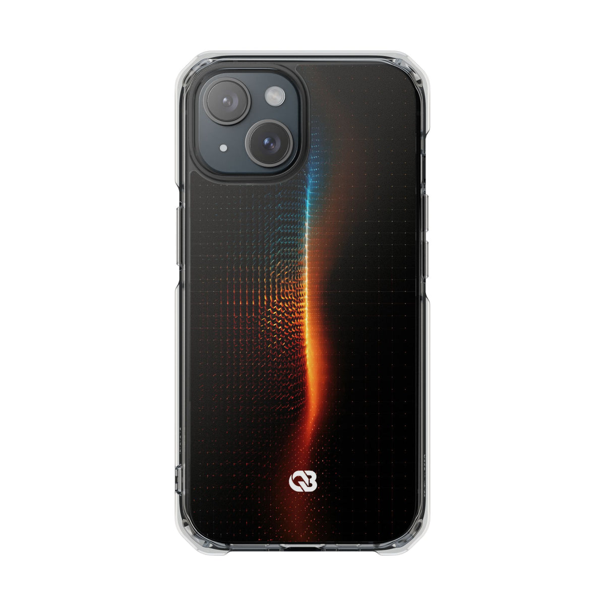 Luminous Refraction Grid · Clear Impact Magnetic Phone Case for iPhone · Black