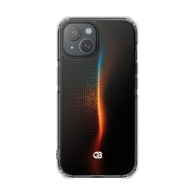 Luminous Refraction Grid · Clear Impact Magnetic Phone Case for iPhone · Black