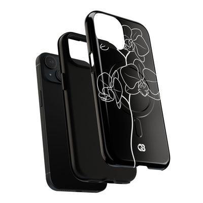 Black Tough 2.0 Magsafe Phone Case for iPhone - Noir Alabaster Orchid