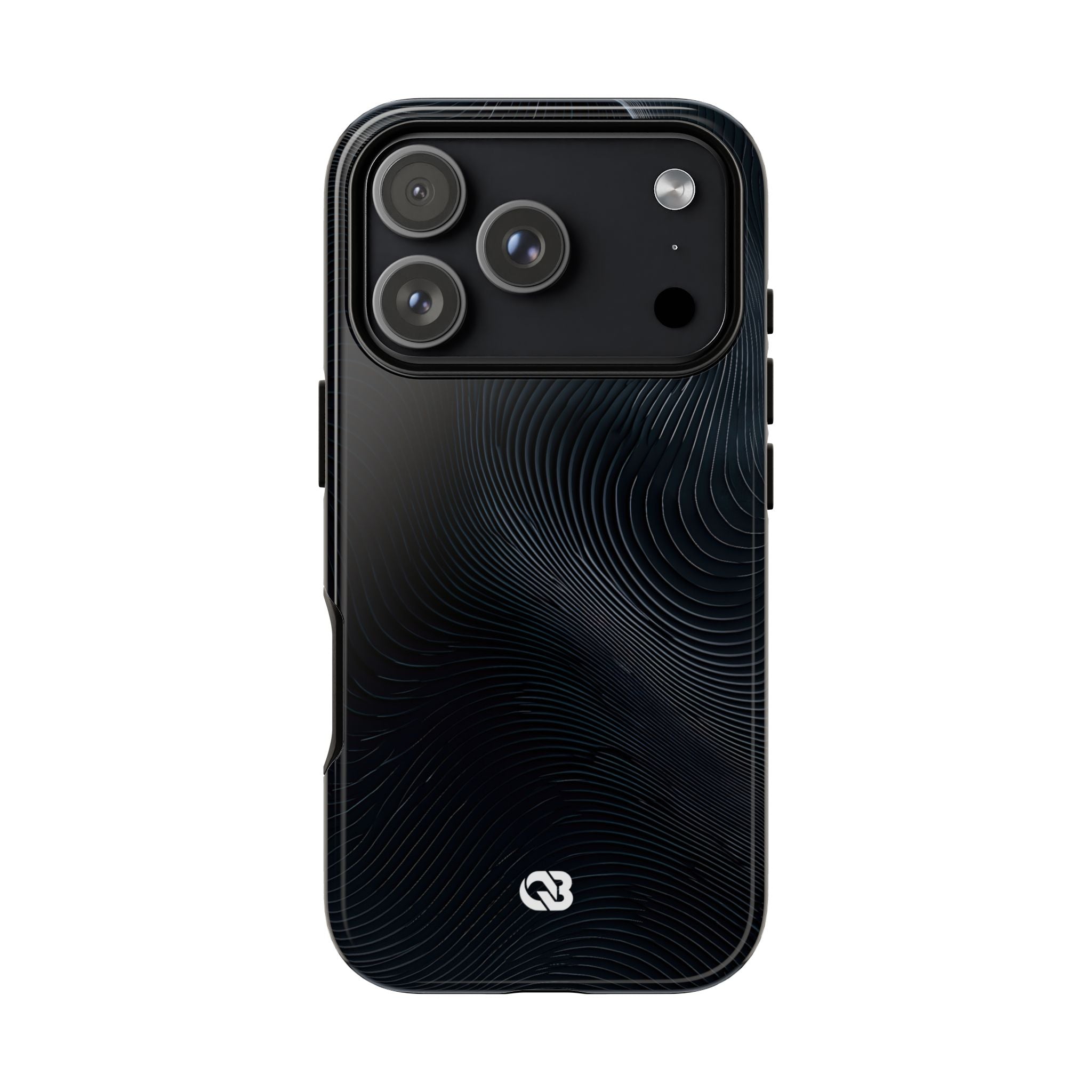 Black Tough Phone Case for iPhone - Obsidian Ridge Flux