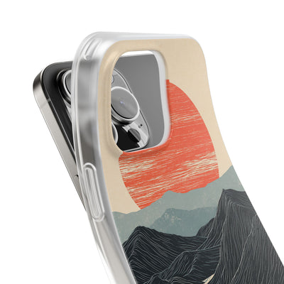 Beige Lite Phone Case for iPhone - Crimson Ridge Flow