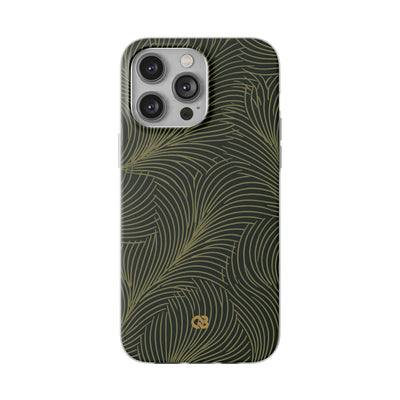 Green Lite Phone Case for iPhone - Dark Olive Plume