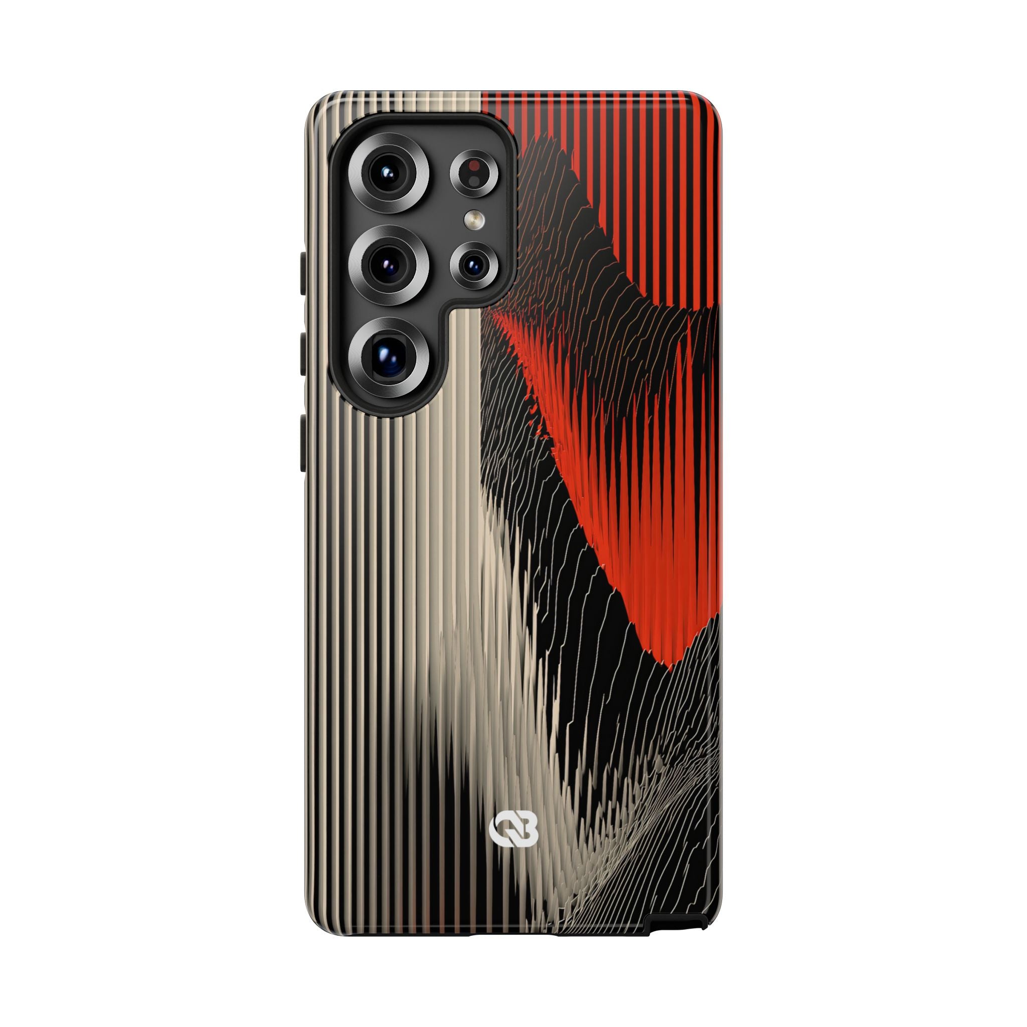 Red Tough Phone Case for Samsung - Crimson Pulse Topo