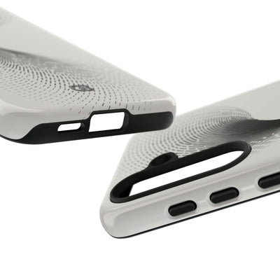 White Tough Phone Case for Samsung - Linear Torsion Grid