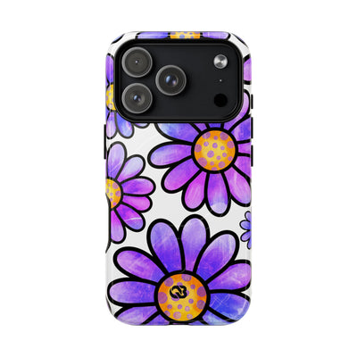 Violet Grunge Bloom · Tough+ Handyhülle für iPhone · Magsafe