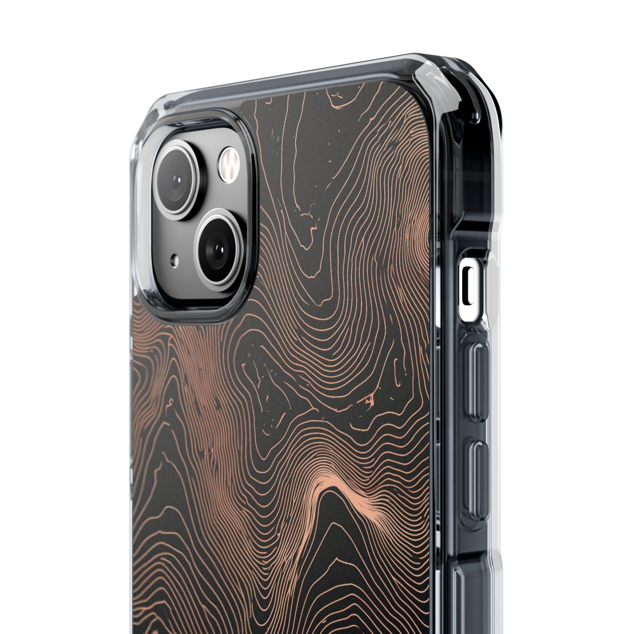 Orange Impact MagSafe Phone Case for iPhone - Salmon Ridge Topo