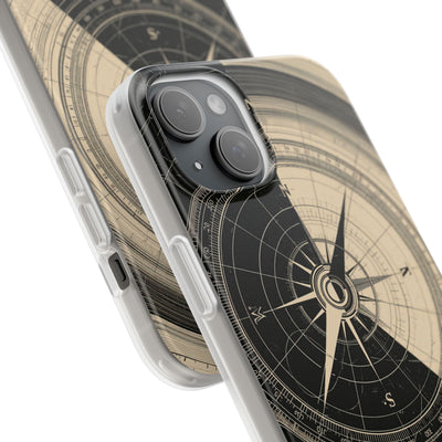 Beige Lite Phone Case for iPhone - Obsidian Nautical Blueprint
