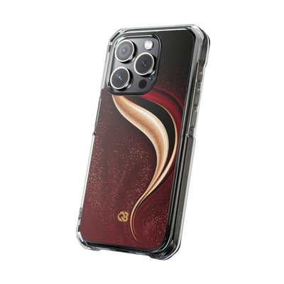 Gilded Crimson Flow · Clear Impact Magnetic Phone Case for iPhone · Red