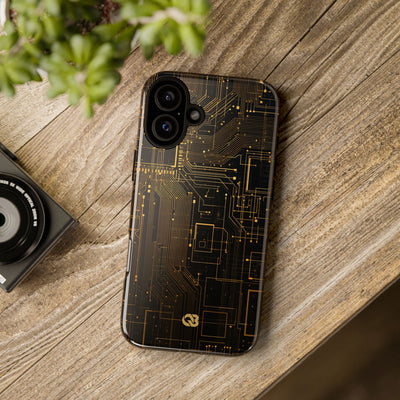 Gold Tough Phone Case for iPhone - Amber Core Mainframe