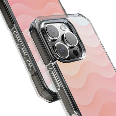 Blush Horizon Waves · Clear Impact Magnetic Phone Case for iPhone · Pink