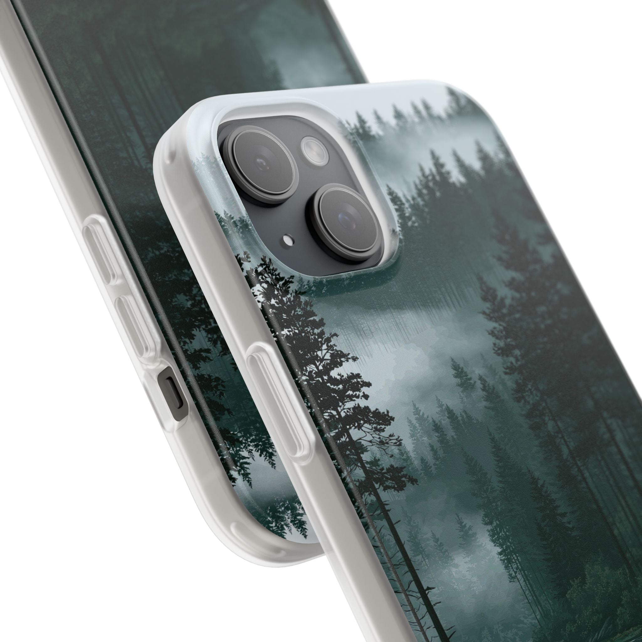 Green Lite Phone Case for iPhone - Misty Evergreen Mirror