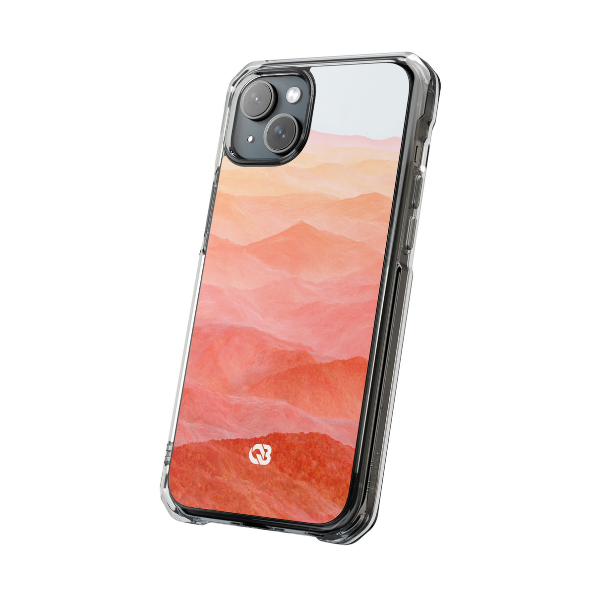 Alpenglow Ridge Vista · Clear Impact Magnetic Phone Case for iPhone · Orange