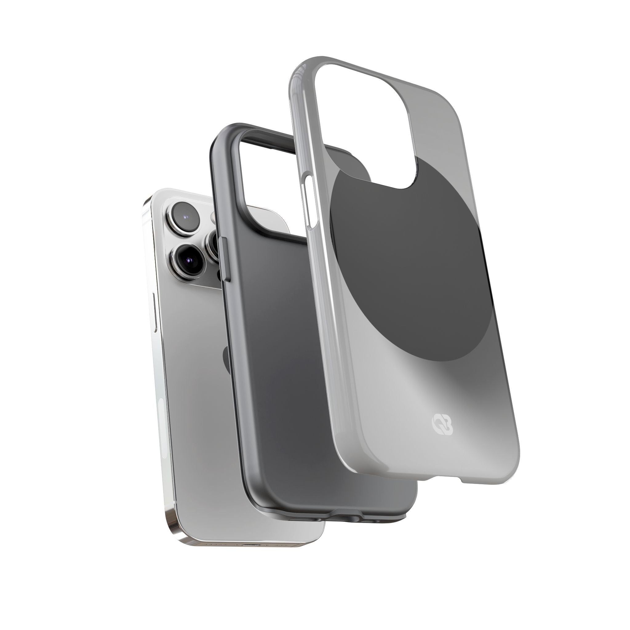 Grey Tough Phone Case for iPhone - Matte Onyx Sphere