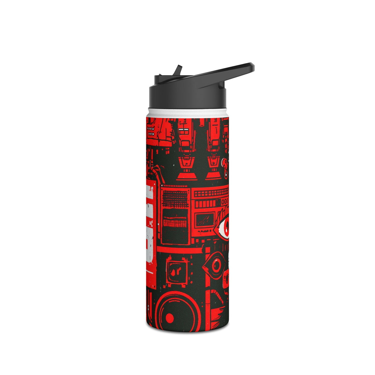 Neo Mecha Collage · Insulated Water Bottle · Red