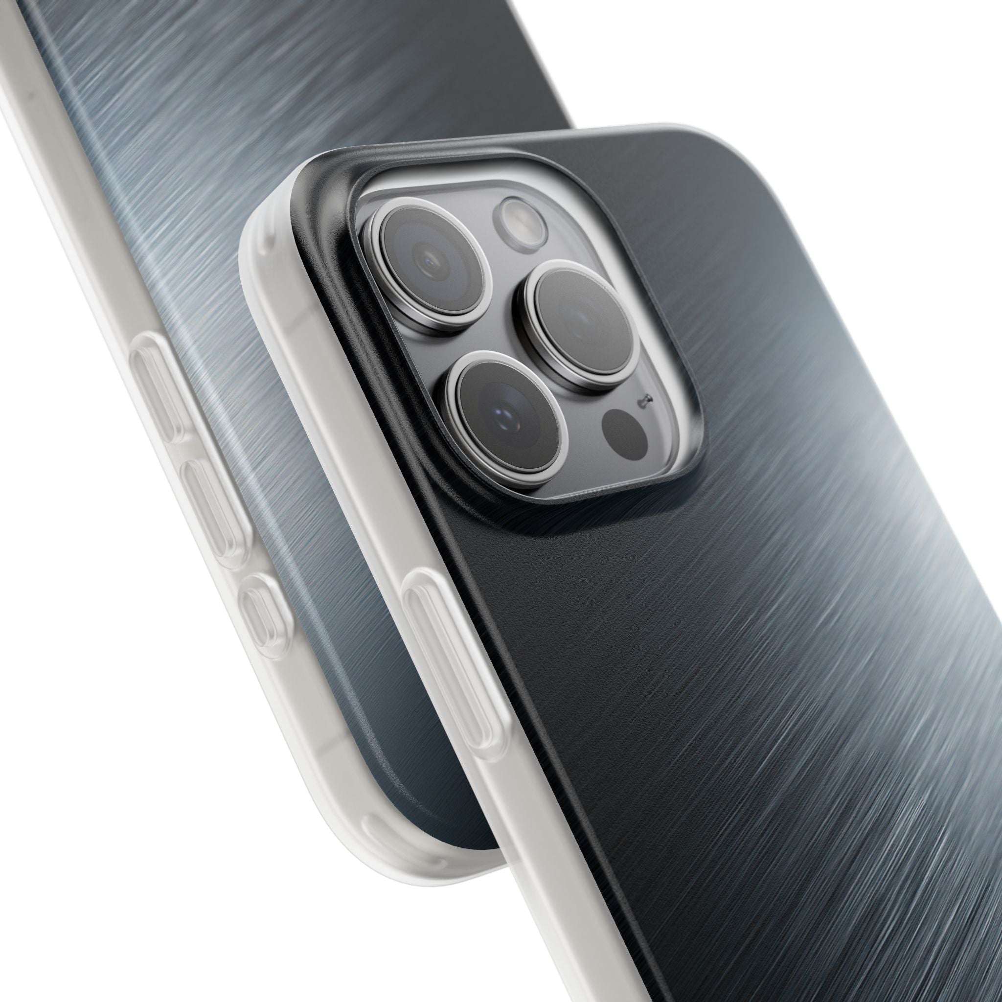 Grey Lite Phone Case for iPhone - Charcoal Brushed Steel