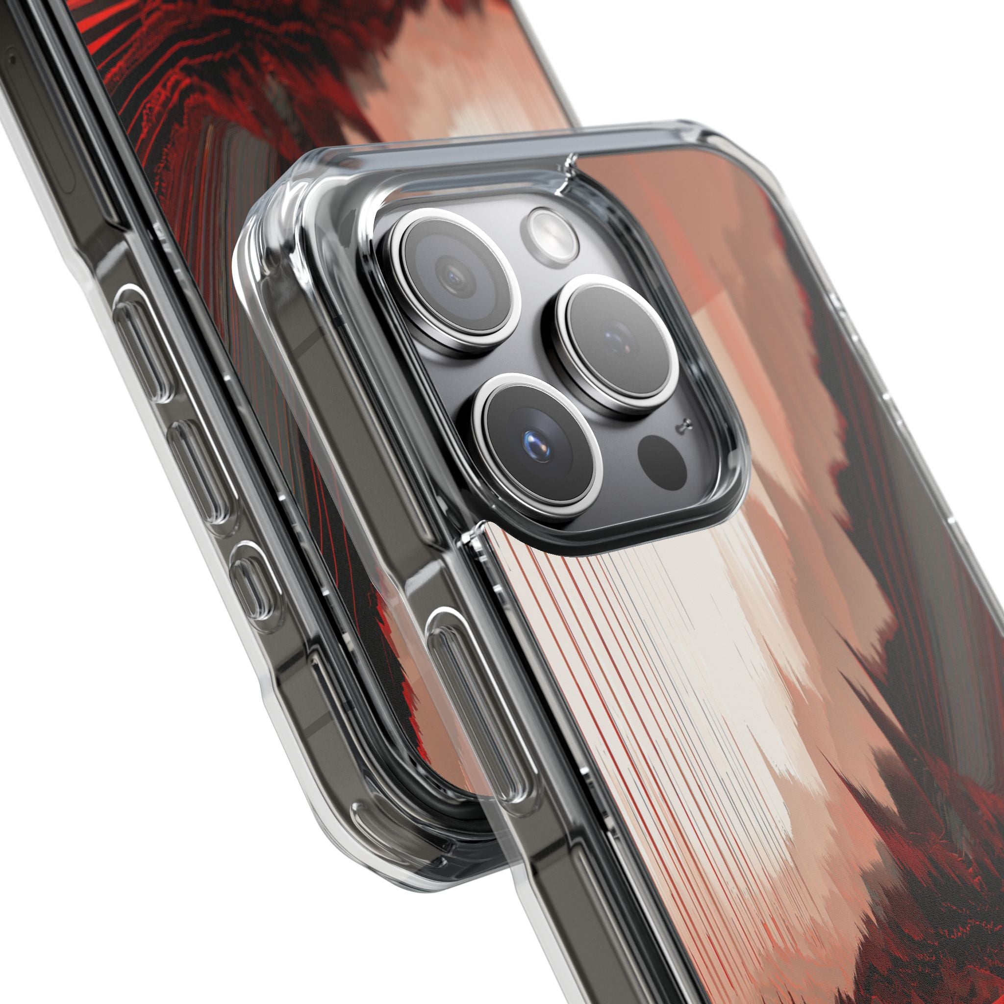 Red Impact MagSafe Phone Case for iPhone - Crimson Pulse Horizon