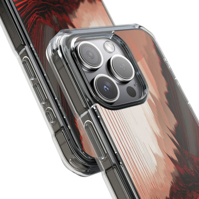 Red Impact MagSafe Phone Case for iPhone - Crimson Pulse Horizon
