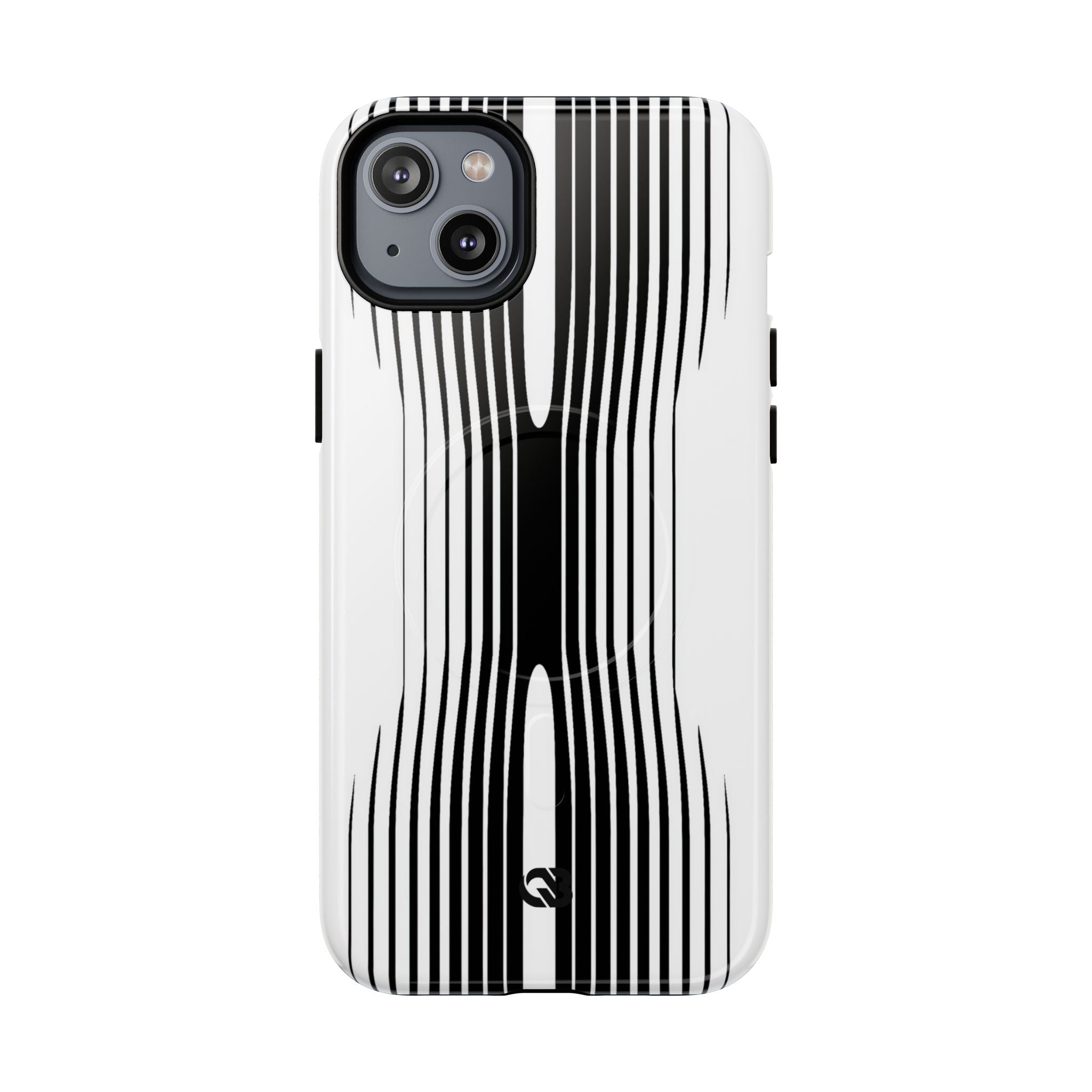 White Tough 2.0 Magsafe Phone Case for iPhone - Kinetic Mono Distortion